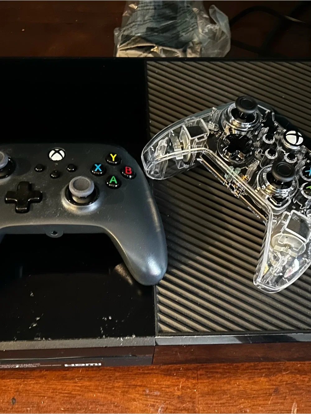 Xbox Wireless Controller Pair - Black and Clear